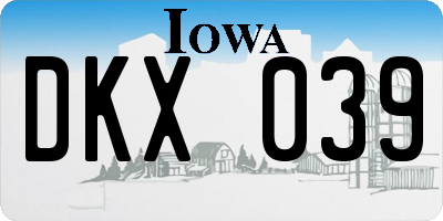IA license plate DKX039