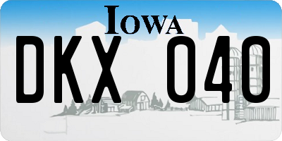 IA license plate DKX040