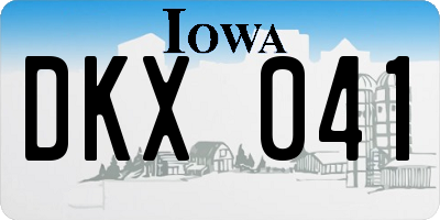 IA license plate DKX041