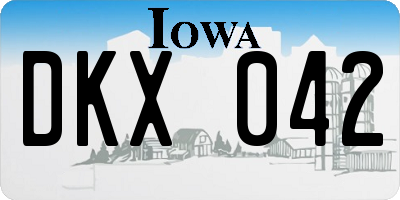 IA license plate DKX042