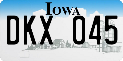 IA license plate DKX045