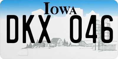 IA license plate DKX046