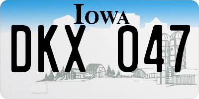 IA license plate DKX047
