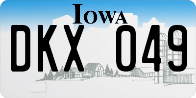 IA license plate DKX049