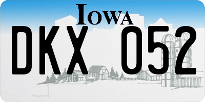 IA license plate DKX052