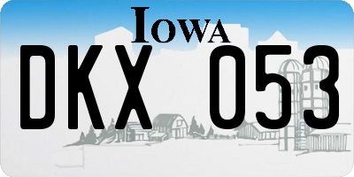 IA license plate DKX053