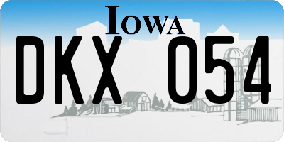 IA license plate DKX054