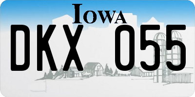 IA license plate DKX055