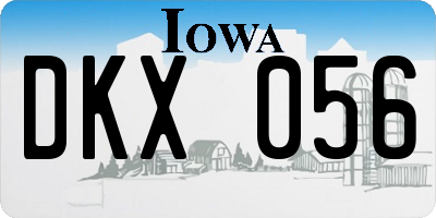 IA license plate DKX056