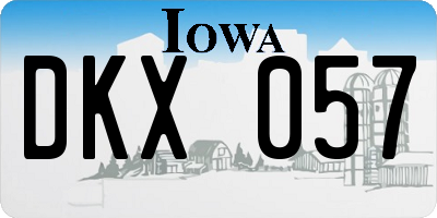 IA license plate DKX057