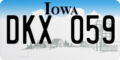 IA license plate DKX059