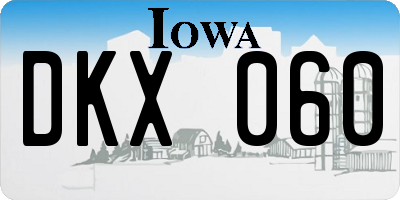 IA license plate DKX060