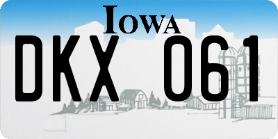 IA license plate DKX061