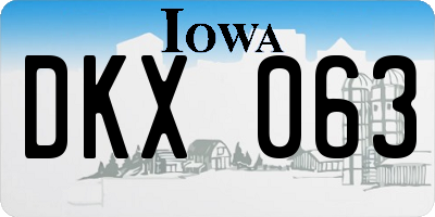 IA license plate DKX063