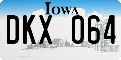 IA license plate DKX064
