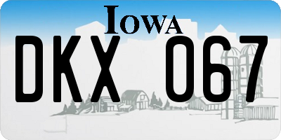 IA license plate DKX067