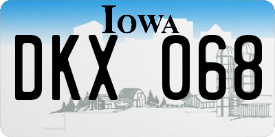 IA license plate DKX068