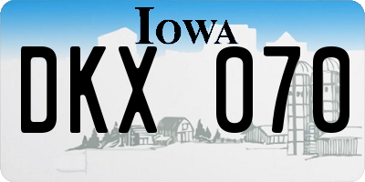 IA license plate DKX070