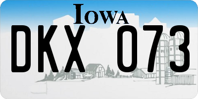 IA license plate DKX073
