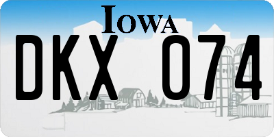IA license plate DKX074