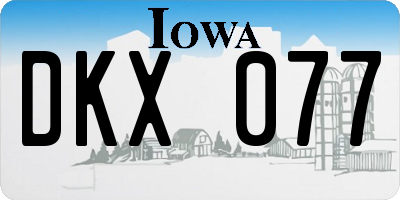 IA license plate DKX077