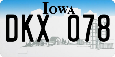 IA license plate DKX078