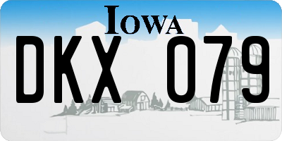 IA license plate DKX079