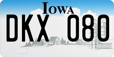 IA license plate DKX080