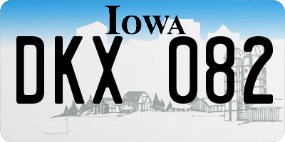 IA license plate DKX082