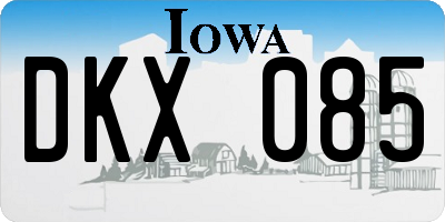 IA license plate DKX085