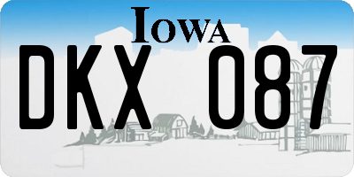 IA license plate DKX087