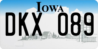 IA license plate DKX089
