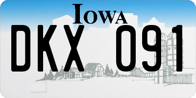IA license plate DKX091