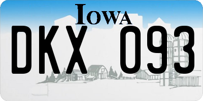 IA license plate DKX093