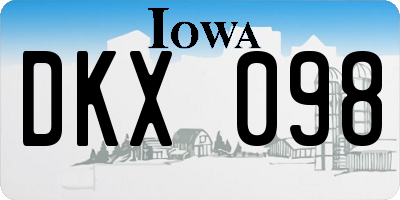 IA license plate DKX098