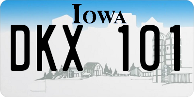 IA license plate DKX101