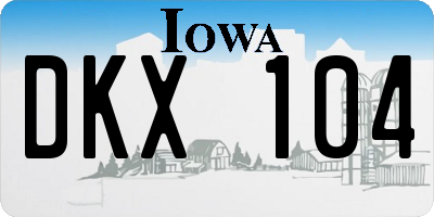 IA license plate DKX104