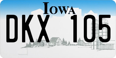 IA license plate DKX105