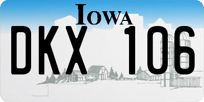 IA license plate DKX106
