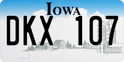 IA license plate DKX107