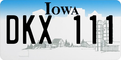 IA license plate DKX111