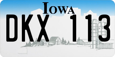 IA license plate DKX113