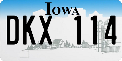 IA license plate DKX114