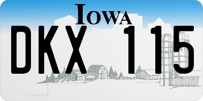 IA license plate DKX115