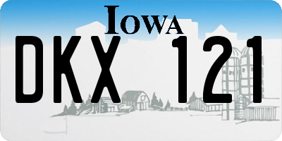 IA license plate DKX121