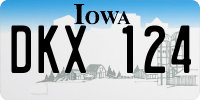 IA license plate DKX124