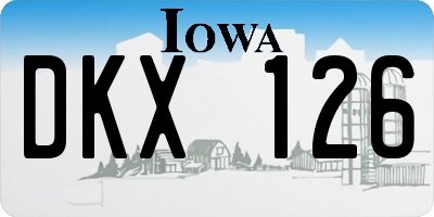 IA license plate DKX126