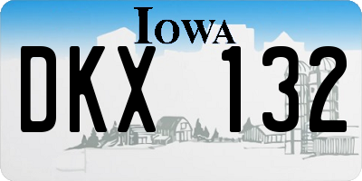 IA license plate DKX132