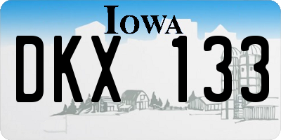 IA license plate DKX133