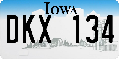 IA license plate DKX134